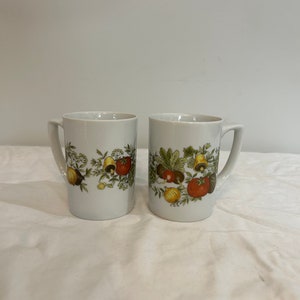 Pair of Vintage Spice of Life Porcelain Coffee Mugs