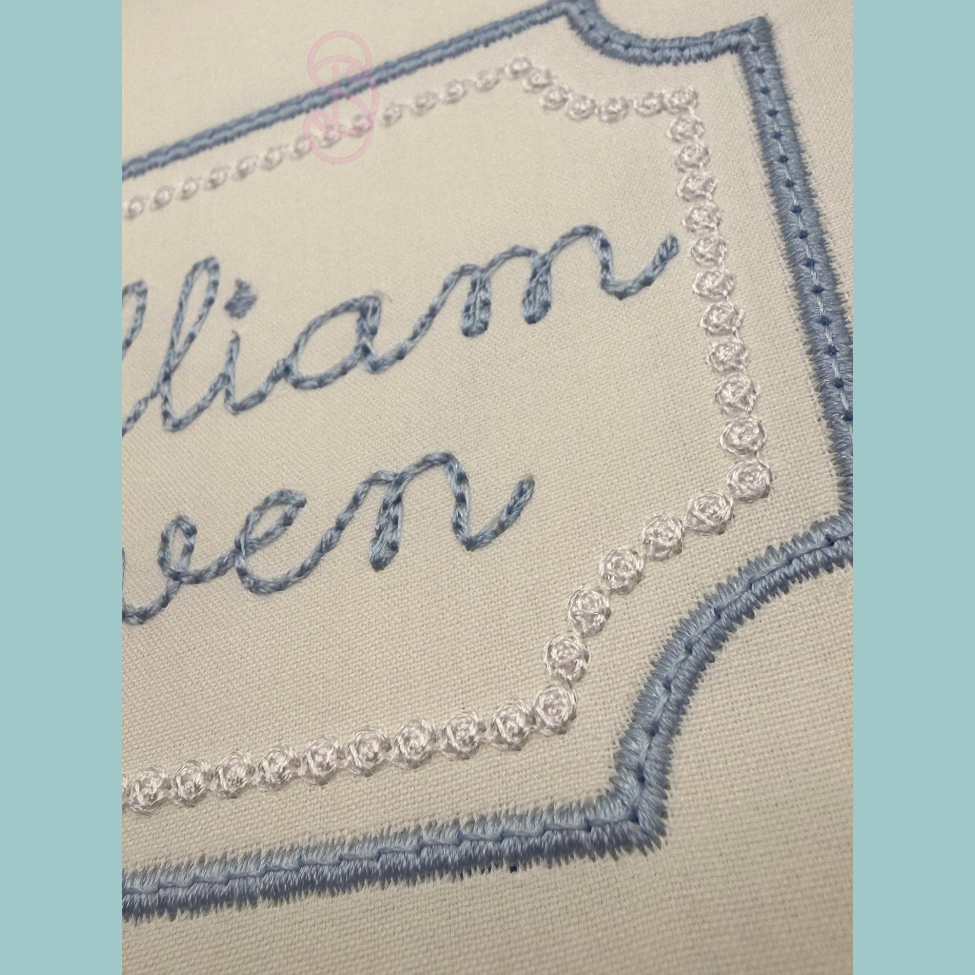 Rectangular Monogram Frame Embroidery Design With French Knot Border - Etsy