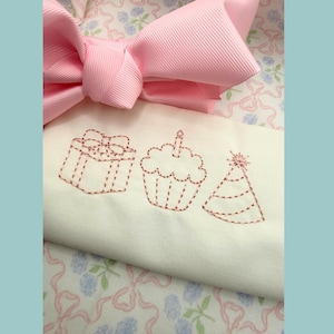 Kids' Birthday Trio Embroidery Design | First Birthday Shirt Design | Gift Cupcake Party Hat