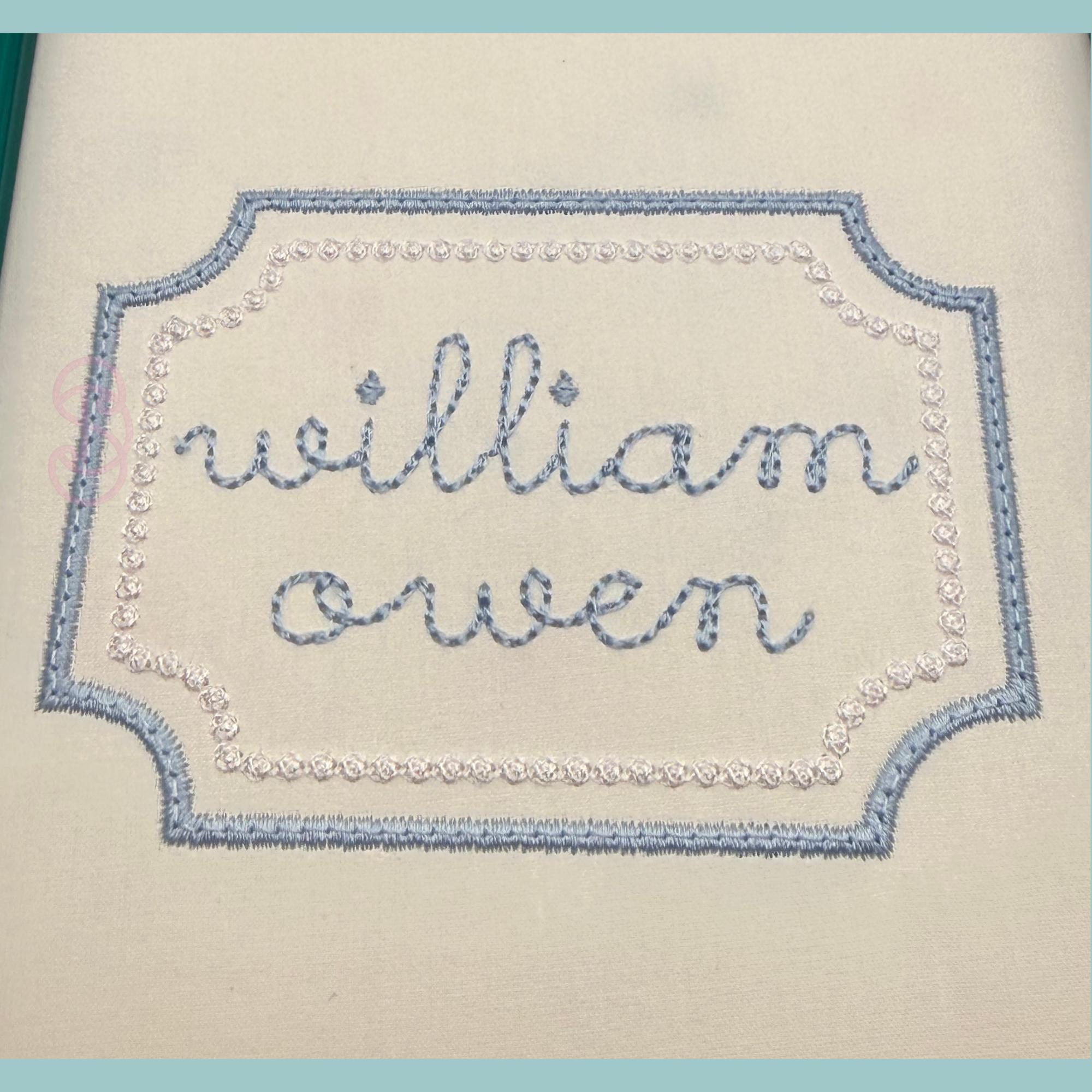Rectangular Monogram Frame Embroidery Design With French Knot Border - Etsy