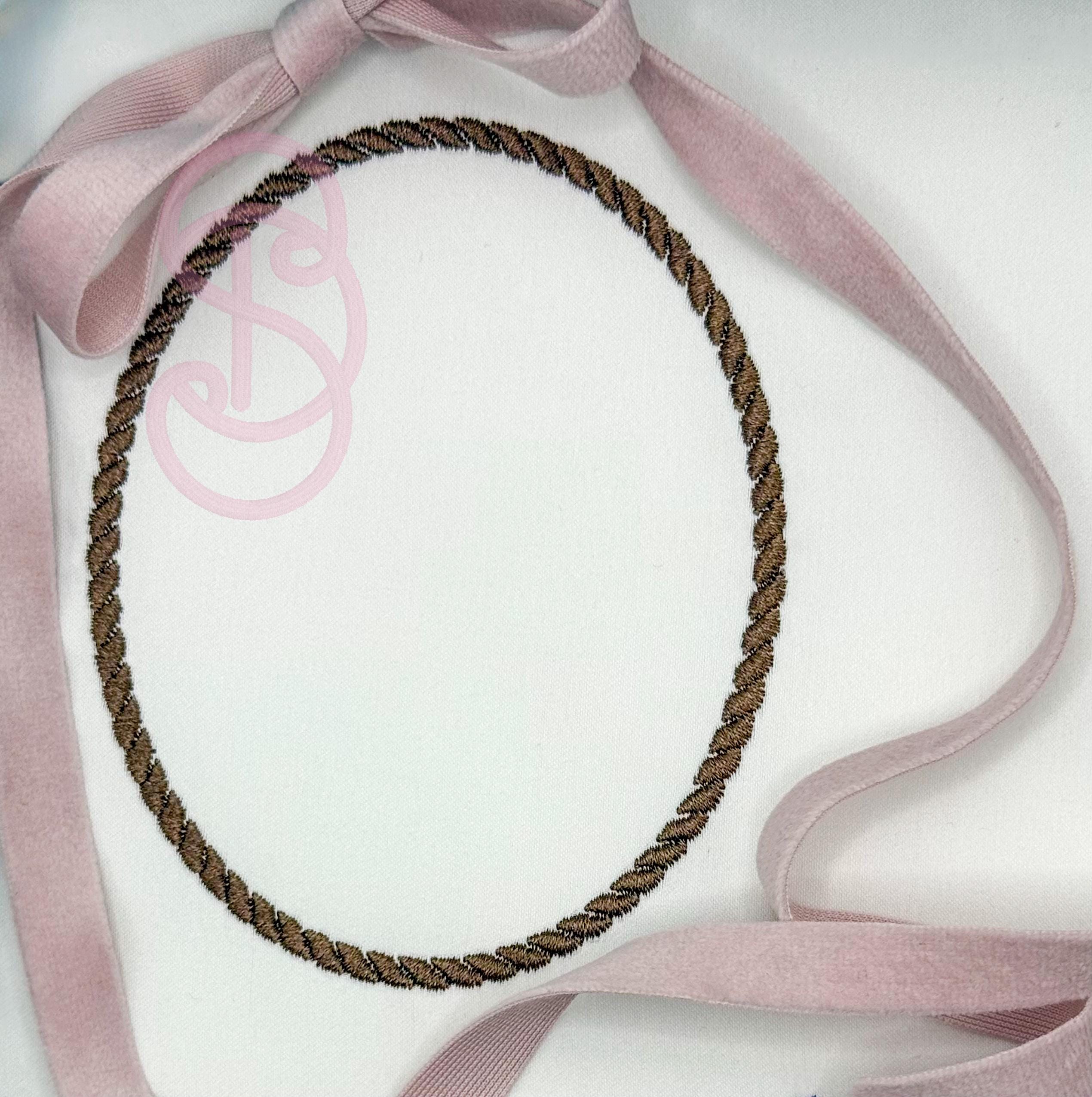 Rope Monogram Frame Embroidery Design | Oval Border (digital File ...