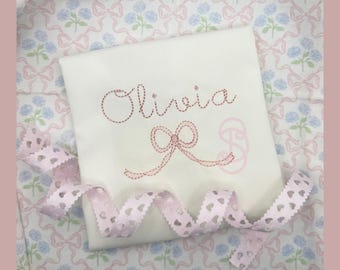 Vintage Bow Machine Embroidery Design • Sketch Fill (Instant Download)