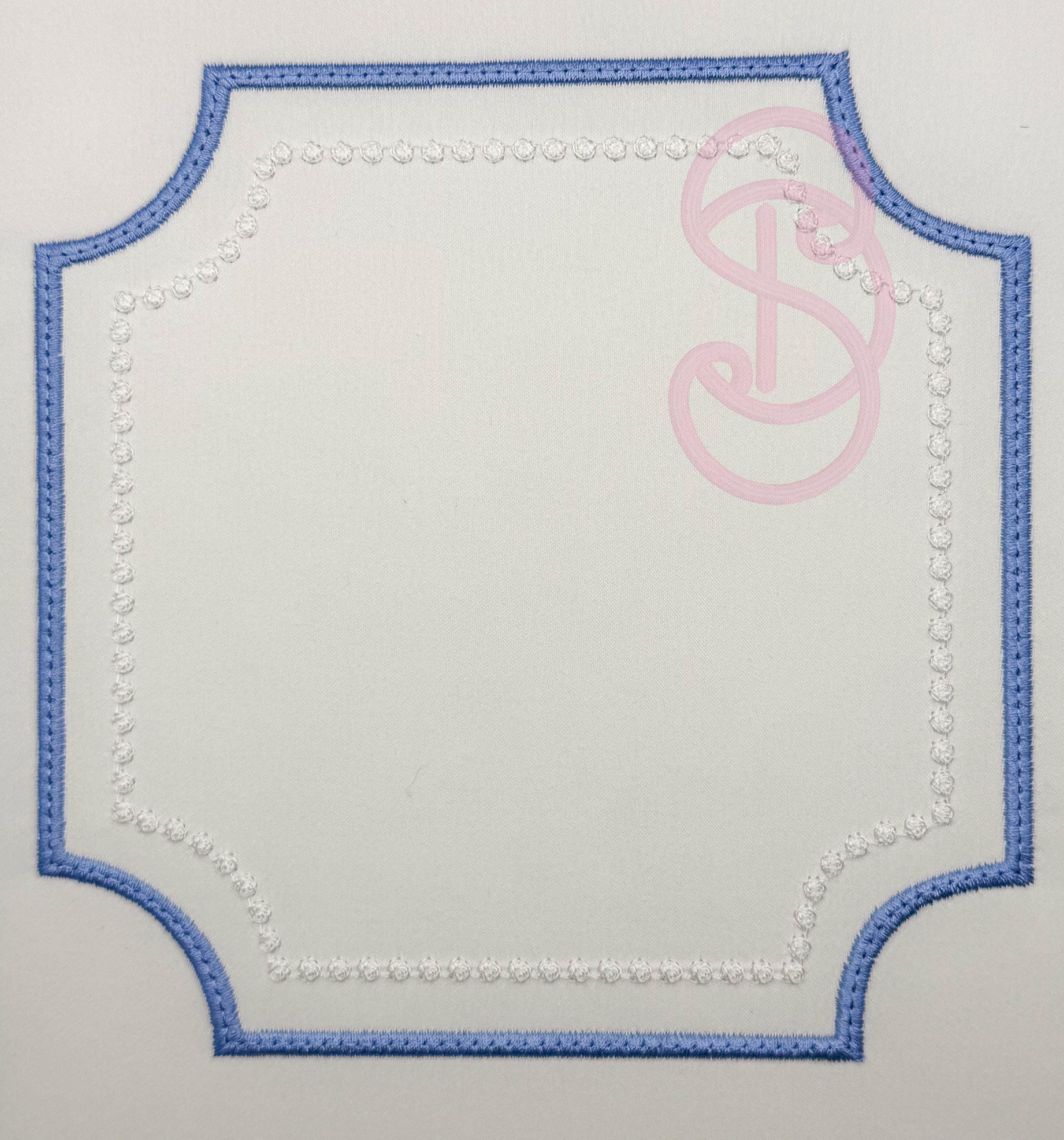 Heirloom Monogram Frame Preppy Embroidery Design | French Knot, Satin ...