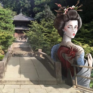 Postales Geisha japonesa, Kioto, cartas, recuerdo japón, maiko, anime.