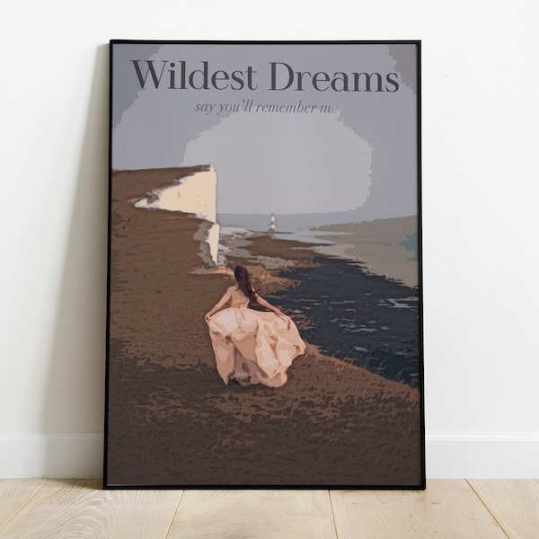 Wildest Dreams Digital Print, Retro Aesthetic, Girly Wall Art, Preppy Wall Art, Dorm Room Decor Wall Art, Swiftie Gift