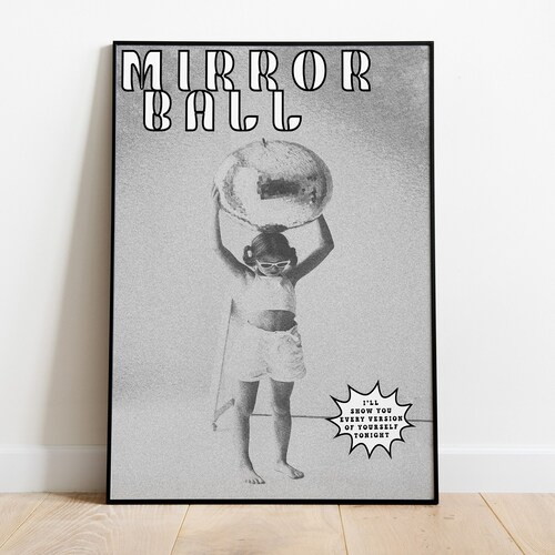 Mirrorball Print Groovy Disco Ball Folklore Design Girly Etsy