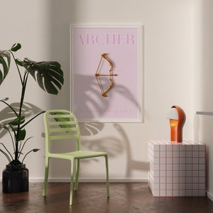 Archer Print, Pink Girly Wall Art, Preppy Wall Art, Dorm Room Decor Wall Art, Gift image 6