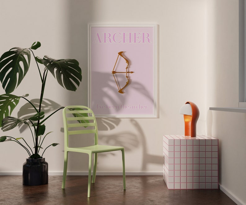 Archer Print, Pink Girly Wall Art, Preppy Wall Art, Dorm Room Decor Wall Art, Gift image 6