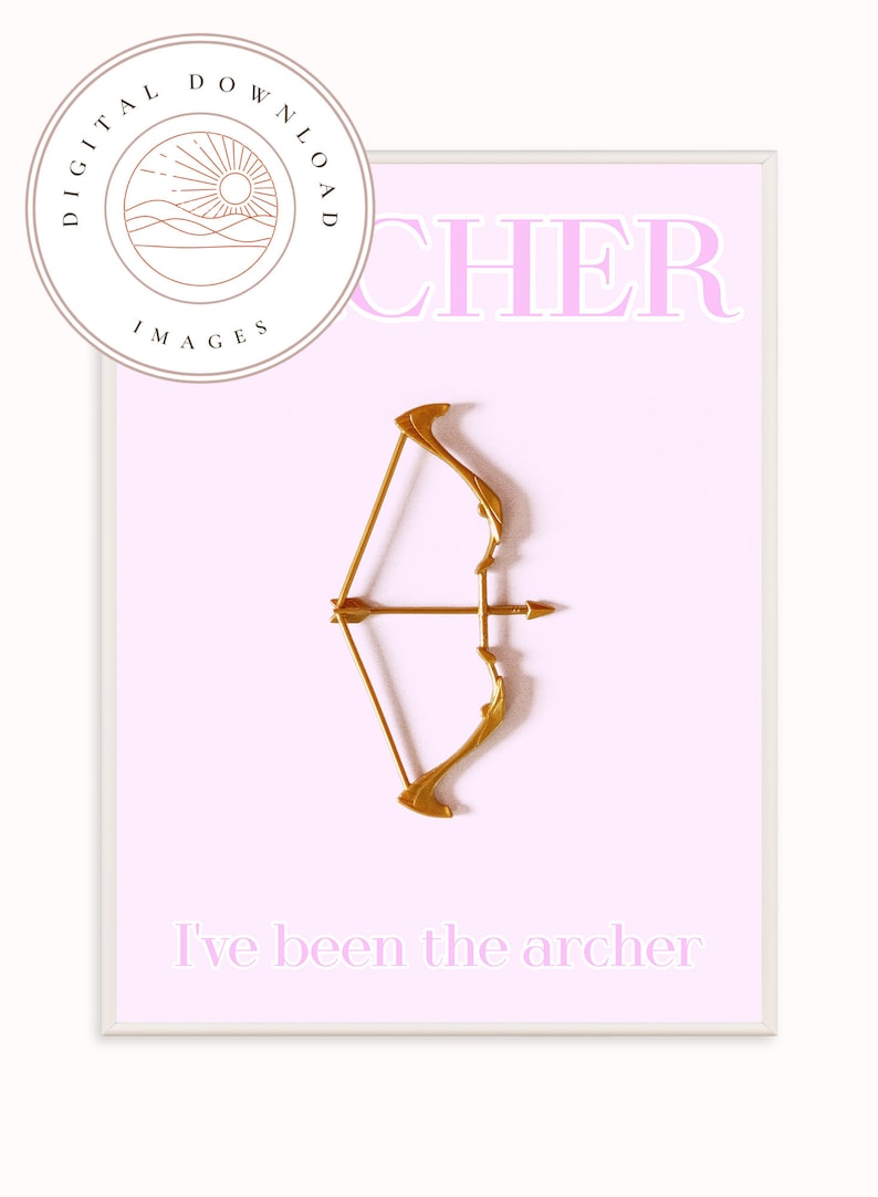 Archer Print, Pink Girly Wall Art, Preppy Wall Art, Dorm Room Decor Wall Art, Gift image 2