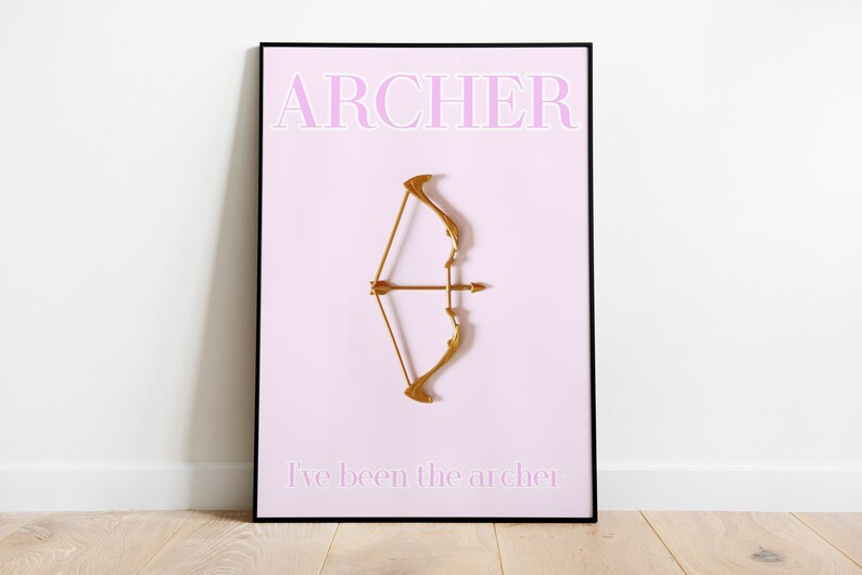 Archer Print, Pink Girly Wall Art, Preppy Wall Art, Dorm Room Decor Wall Art, Gift image 1