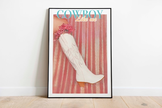 Cowboy Like Me Digital Print, Retro Aesthetic, Pink Girly Wall Art, Preppy Wall Art, Dorm Room Decor Wall Art, Gift