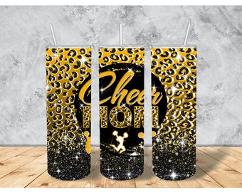 Tumbler Wrap Cheer Mom, design a sublimazione (download digitale)