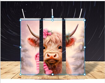 Highland Cow-glas, Highland Cow-underlägg, jul, högtid, sublimeringspng, julunderlägg, fyrkantigt underlägg, Highland Cow, glas