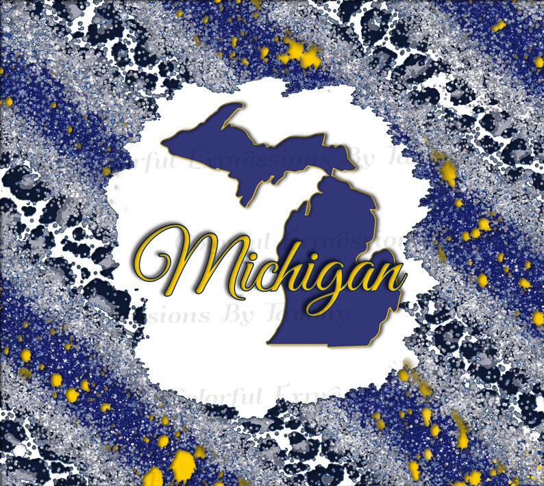 Michgan Lettering Michigan Tumbler Wrap Design (PNG, JPG) - Etsy
