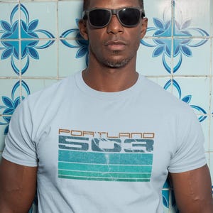 Portland 503 Grafik-T-Shirt Unisex-T-Shirt, Herren Retro PDX Karte T-Shirt, Damen Rose Stadt Vorwahl T-Shirt, Oregon Pacific Northwest PNW Top