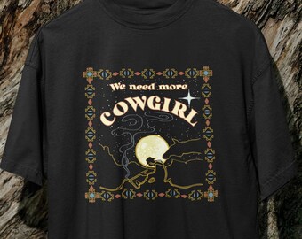 Cowgirl Graphic T-Shirt: Western Full Moon Unisex Tee