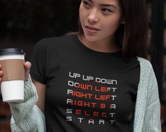 Cheat Code Video Game Graphic Tee Unisex T-shirt, Mens Two Player Extra Lives T Shirt, Womens Colorful Console System Tshirt Top