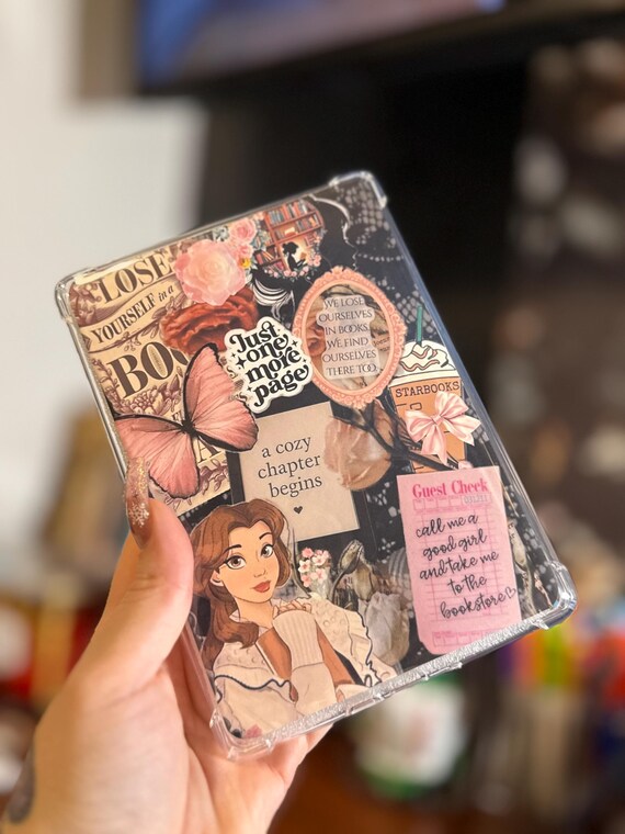 CHOOSE DESIGN Kindle INSERT | paperwhite, basic, colorsoft Belle reader | coffee pink aesthetic