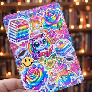 90's rainbow glitter Kindle Insert | 90's throwback