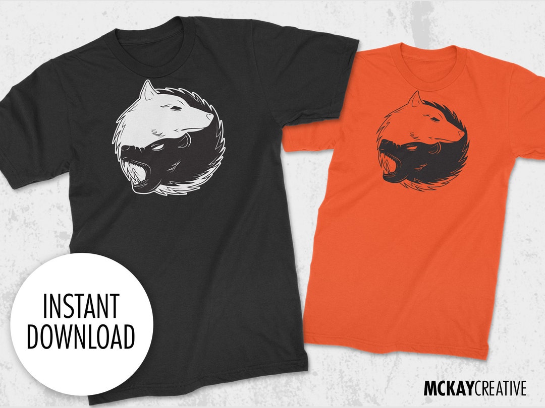Two Wolves SVG, PNG, PDF | Instant Digital Download | T-shirt Design ...