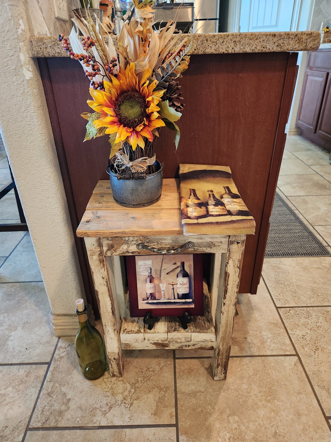 View of Rustic Farmhouse Shabby Chic White Vintage Style Distressed Table - Etsy