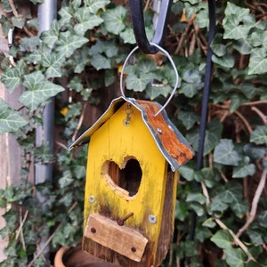 Rustic Small Farmhouse Metal Roof Birdhouse