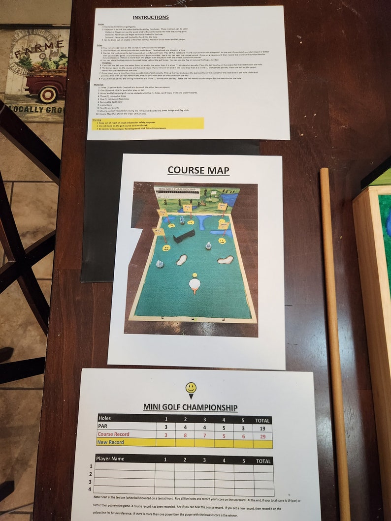 Miniature Golf Putt Putt Board Game - Etsy