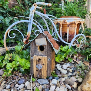 Rustic Miniature Metal Roof Birdhouse
