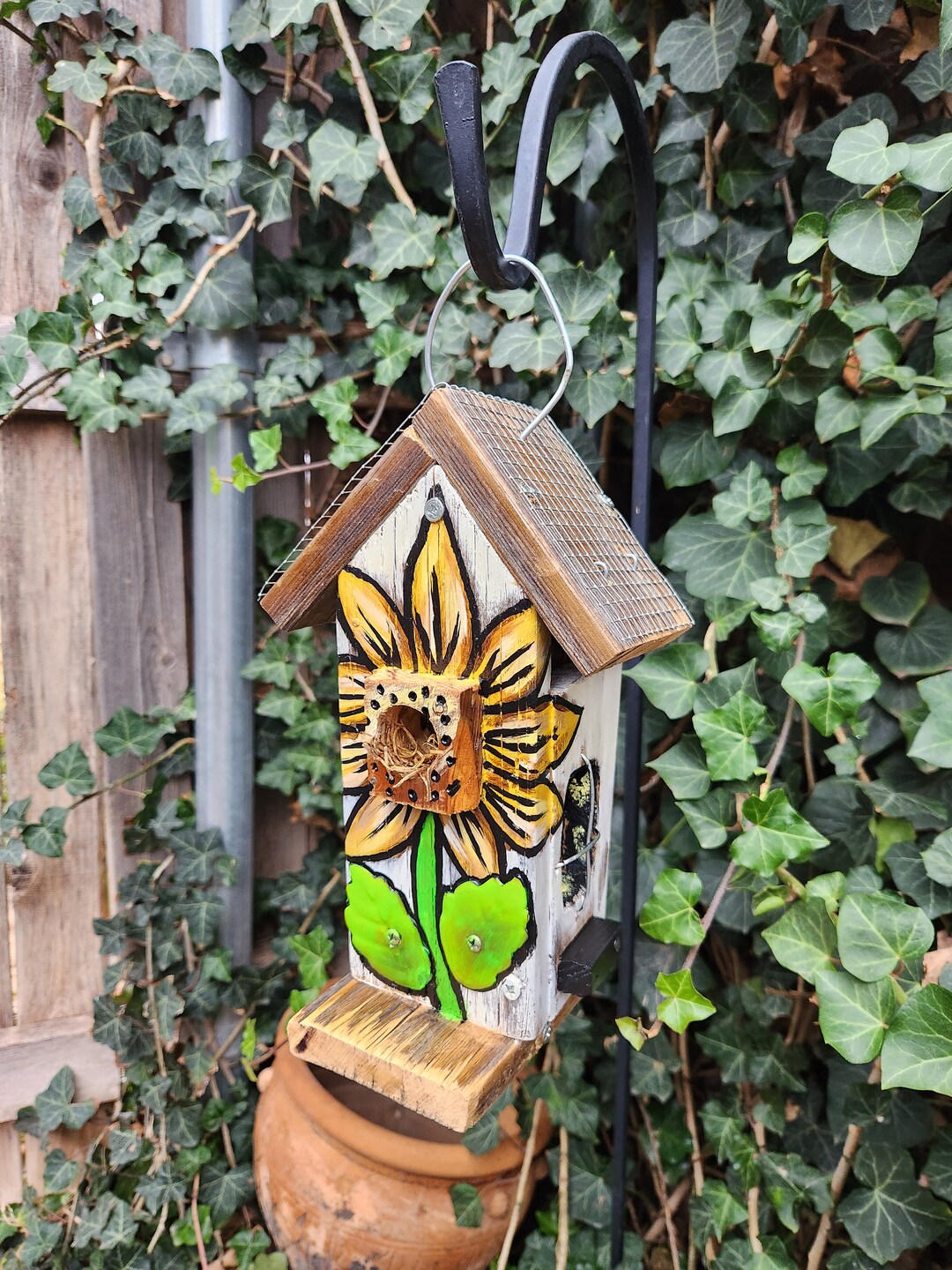 Rustic Sunflower Birdhouse Etsy