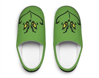 Men's Grinch Slippers, Christmas slippers, House slippers, Grinch Christmas slippers, The Grinch
