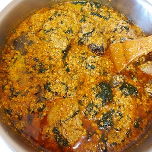 Ganyobi Party-Style EGUSI-SPINACH STEW (Efo Elegusi) Agushi-Kontomire Ghana Taste