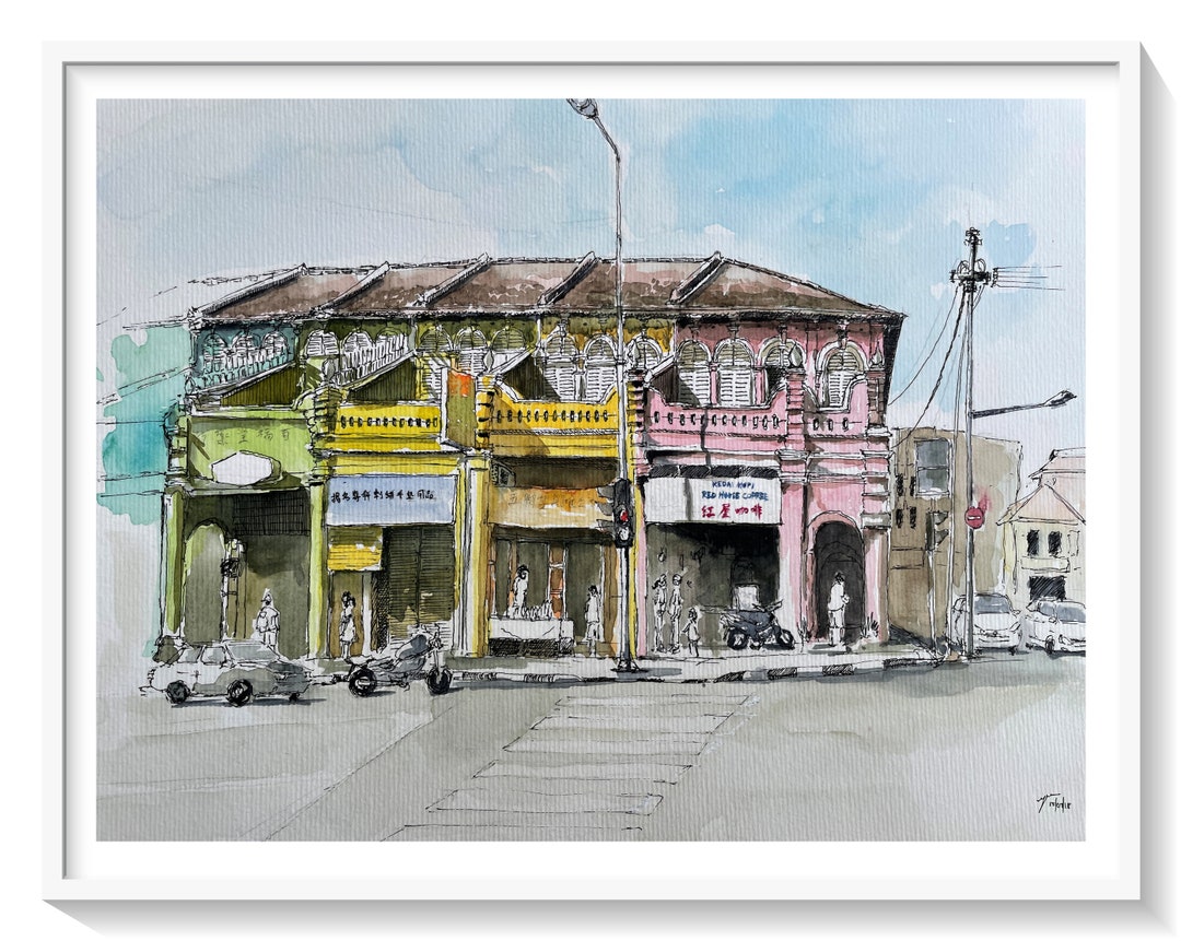 Watercolor Painting at Ipoh Old Town Jalan Sultan Iskandar