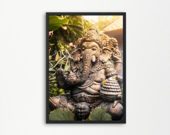 Ganesha Modern Art Print, Religious Hindu God Wall Art, Living Room Decor, Digital Print Hindu Artwork, Fine Art, Home Decor