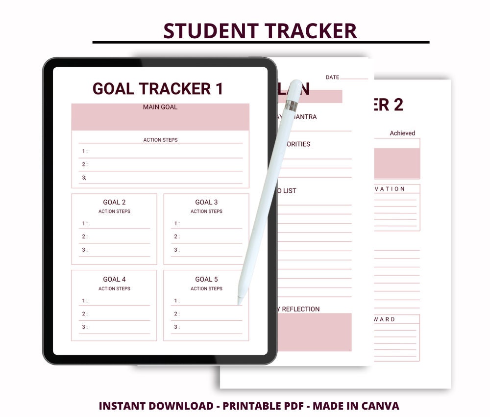 Student Planner Study Planner Printable Academic Planner College School ...