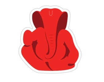 Ganesha Sticker, Eternal Bliss Logo, Ganesh Lucky decal, Hindu God Sticker, Elephant, Buddha, Yoga, Red, Holi, Ganesh, Hindu Diety, Om