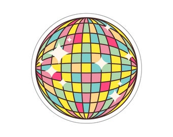 Rainbow Disco Ball, Party Sticker, Disco Sticker, Dance, Party Decal, Dance Party, 90s, Water Bottle Sticker, Laptop Sticker, Party Sticker