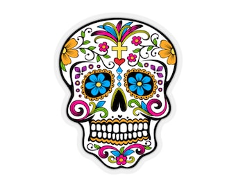 Dia De Los Muertos, Cinco De Mayo, Viva Mexico, Pegatina De Esqueleto, Pegatina De Calavera, Esqueleto Colorido, Pegatina Mexicana, Día De Muertos