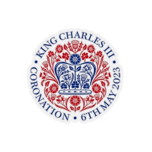 Coronation of The King and The Queen Consort, King Charles III Coronation 2023 Sticker, HM King Charles 3, England, Great Britain, England