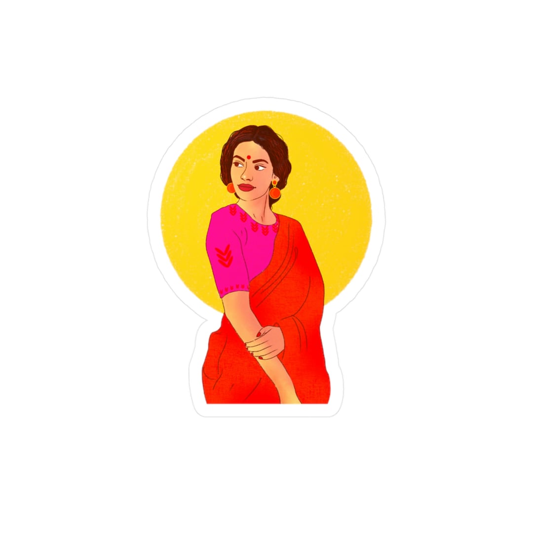 My Desi Girl Sticker, Indian Girl, Colorful Sari Sticker, Hindu Sticker