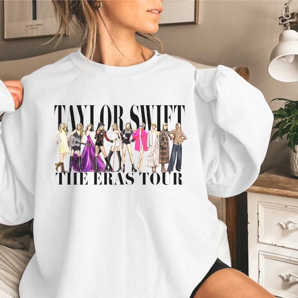 Sweatshirt The Eras Tour Concert, Sweatshirt Taylor Swift, Sweatshirt Swift, Chemise Taylor Merch, Version Taylor, Chemise Swiftie, Chemise cadeau