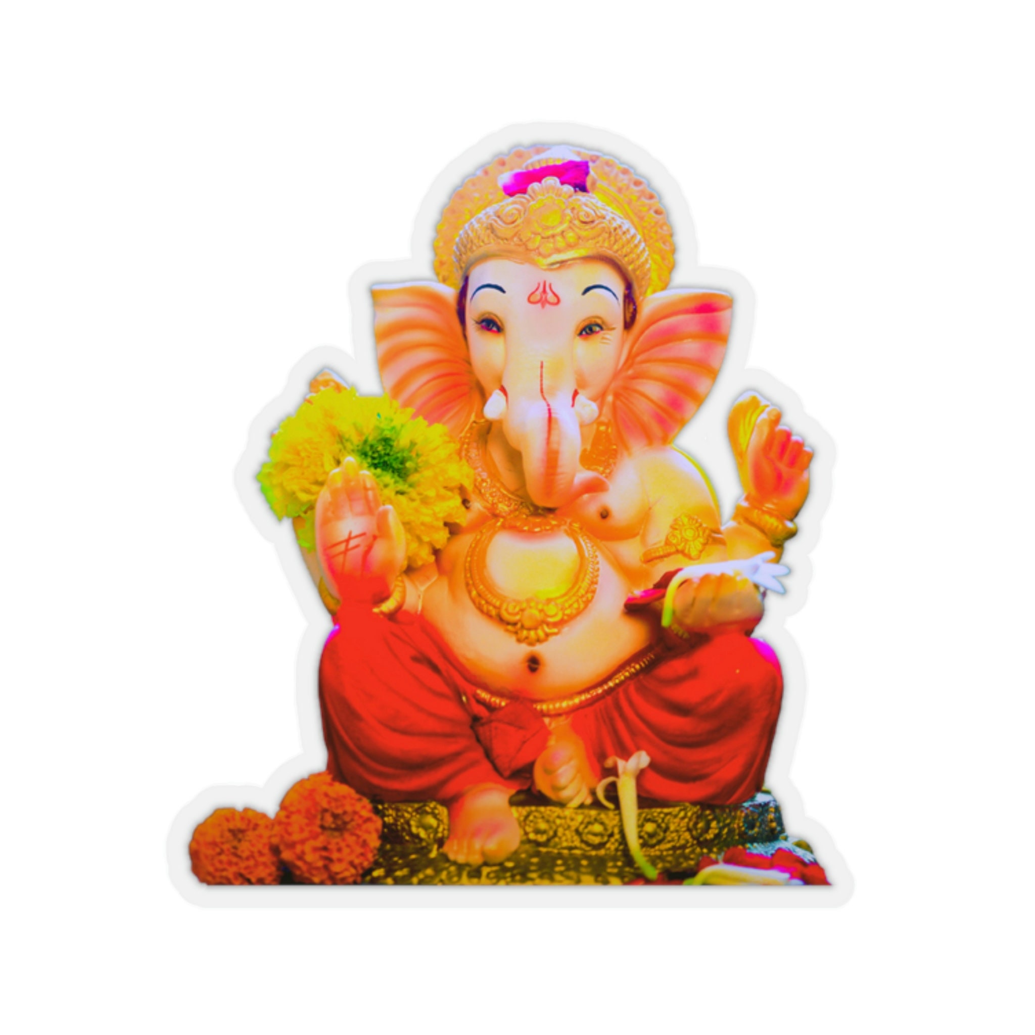 Hindu God Lord Ganesha, Ganpati, Ganesh, Hindu Diety, Indian Wedding, Journal Notebook Water Bottle Car Sticker, Hindu Wedding Kiss Cut