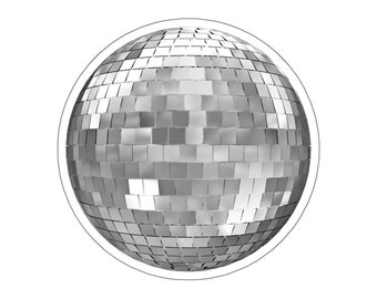 Silver Disco Ball, Party Sticker, Disco Sticker, Dance, Party Decal, Dance Party, 90s, Water Bottle Sticker, Laptop Sticker, Party Sticker