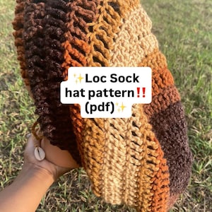 Crochet Loc Sock Hat Pattern PDF | Beginner Friendly | Stretchy Dreadlock Hat | Digital Download
