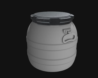 jarra espacial/recipiente de armazenamento com tampa com trava - arquivo 3D