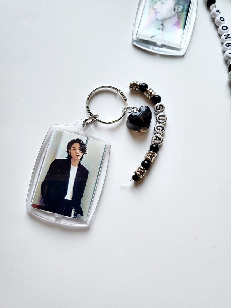 BTS Suga Yoongi Kpop Keychain Etsy