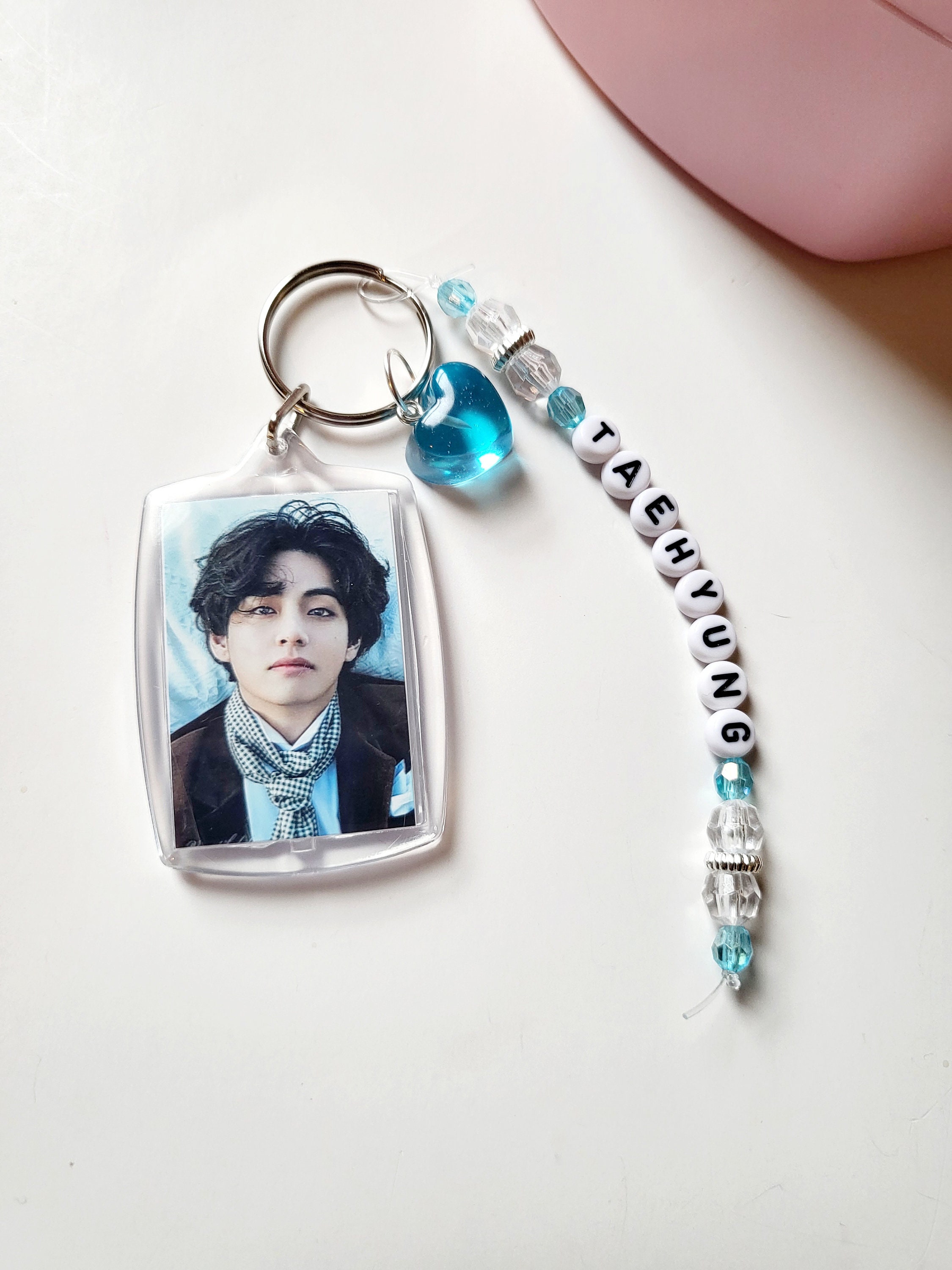 BTS Logo Resin Keychain Keyring Handmade + Freebies