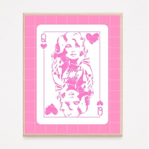 Dolly Parton Queen of Hearts Casino Poker Card Digital Download C'est dur d'être un diamant Cowgirl Western numérique Boho sud-ouest Art Retro