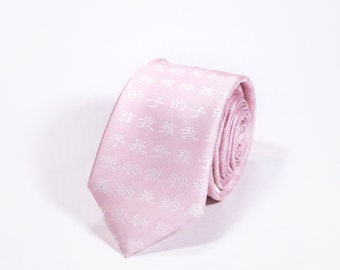 LDS Chinese Missionary Neckties Instantly Make You Feel Like Part of Chinese Community  - Great for Sparking Dialogue - Color Baby Pink