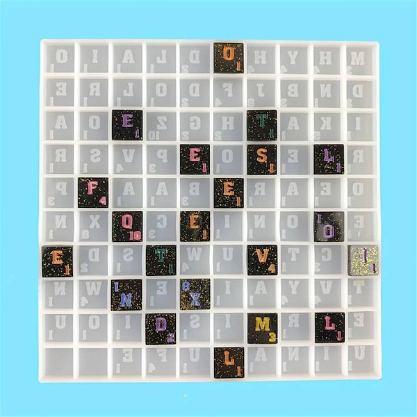 3 in 1 scrabble board game mold. Resin mould. Scrabble board game. Handmade. Resin casting. Scrabble mould. Silicone mold.