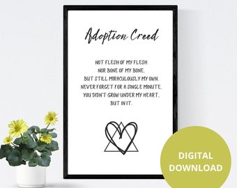 Adoption Creed | Adoption Printable | Adoption Gift | Adoption Quote | Adoption | Printable Wall Art | Digital Download